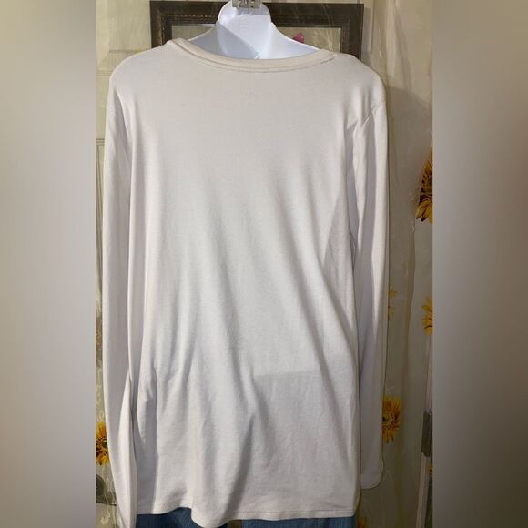 Merona White Long Sleeve Tee (XXL) LS-29 - Picture 2 of 6